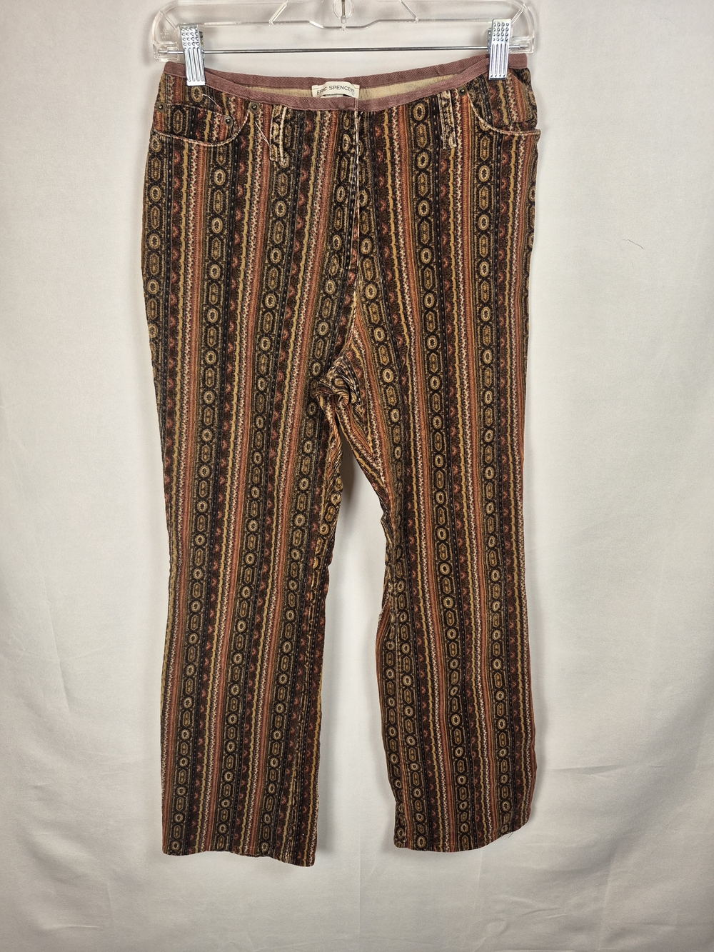 VTG Eric Spencer Tapestry Stripe Pants Boho Retro Hippie Festival Flare Size 12